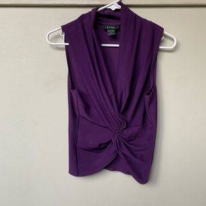 $20/2 Express Purple Sleeveless Vest Top Ruching V neck